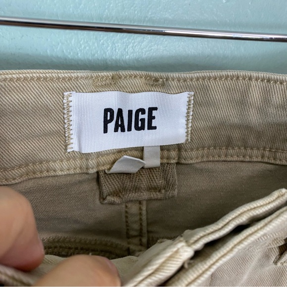 PAIGE Anessa Wide Leg Raw Hem Jeans Vintage‎ Soft Sand Size 27 - Picture 4 of 6